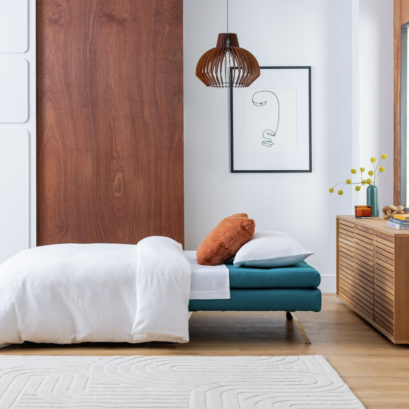 Duo Fabric Clic Clac Sofa Bed - Teal