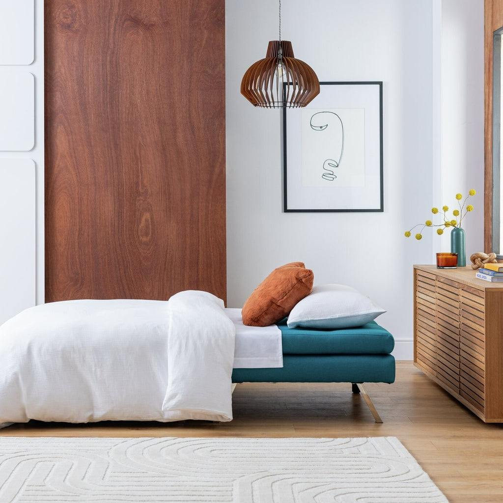 Duo Fabric Clic Clac Sofa Bed - Teal