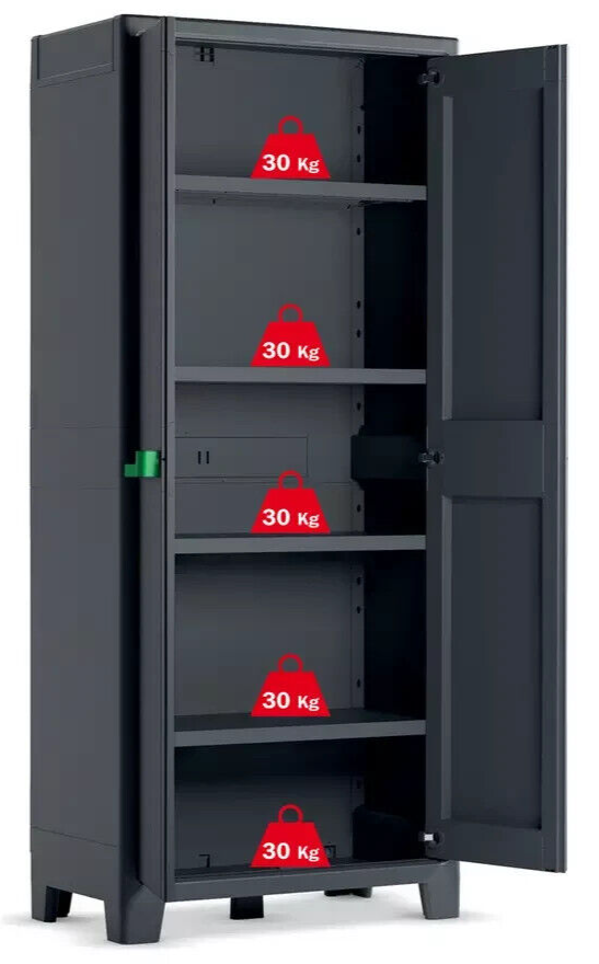 Keter Moby Tall Storage Cupboard - Grey