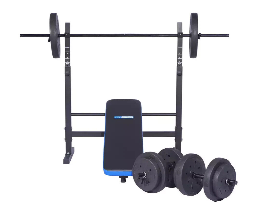 Pro Fitness Foldable Weight Bench with 50kg Weight Package