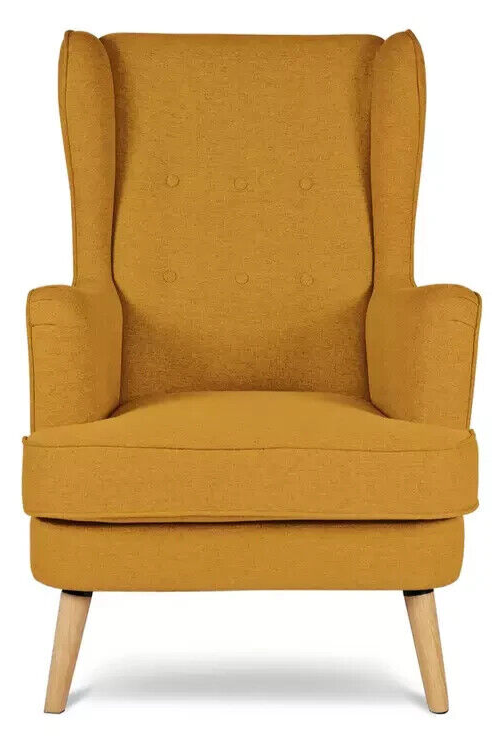 Habitat Callie Self Assembly Fabric Wingback Armchair-Yellow