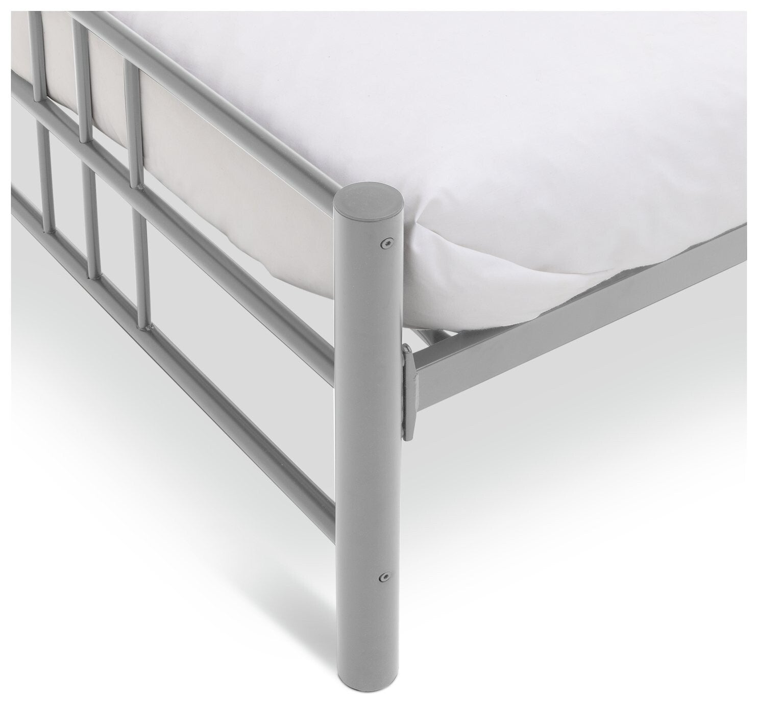 Home Atlas Single Metal Bed Frame - Silver