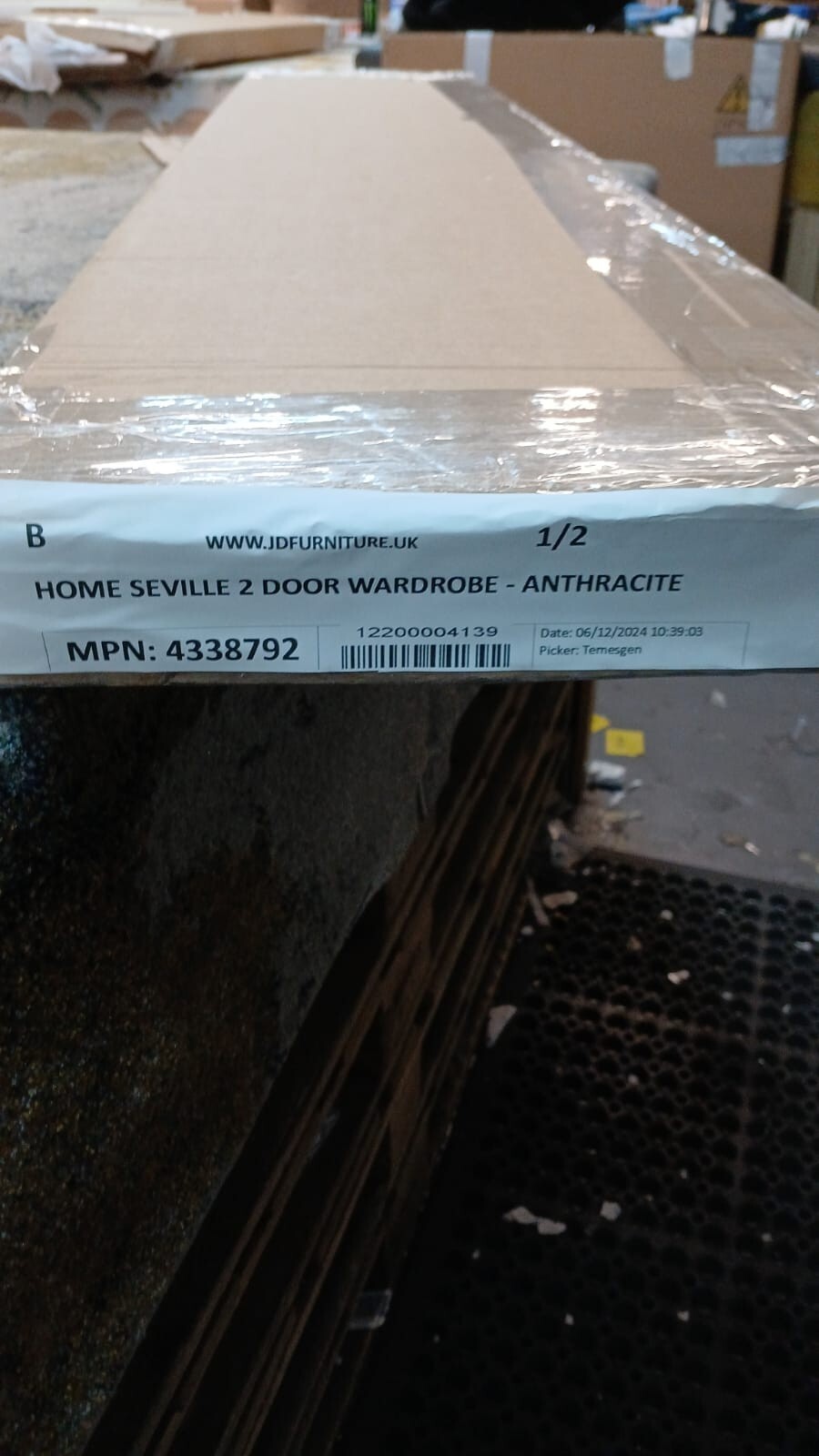 Seville 2 Door Wardrobe - Anthracite ( B Grade )