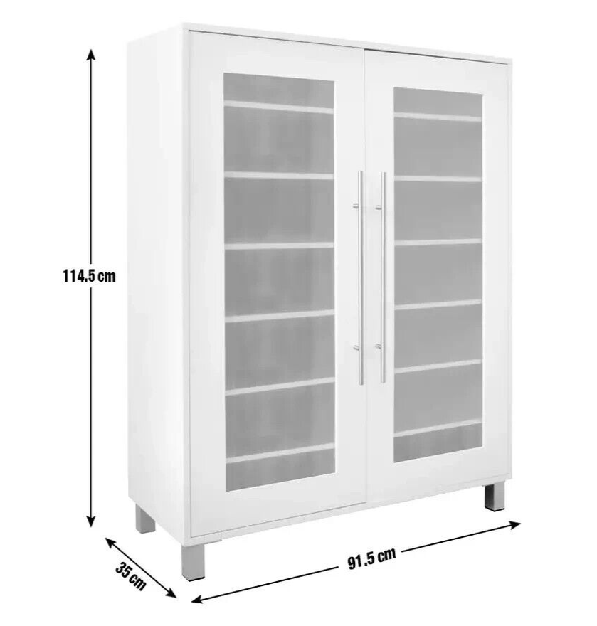 2 Door Lydiard Storage Shoe Cabinet - White