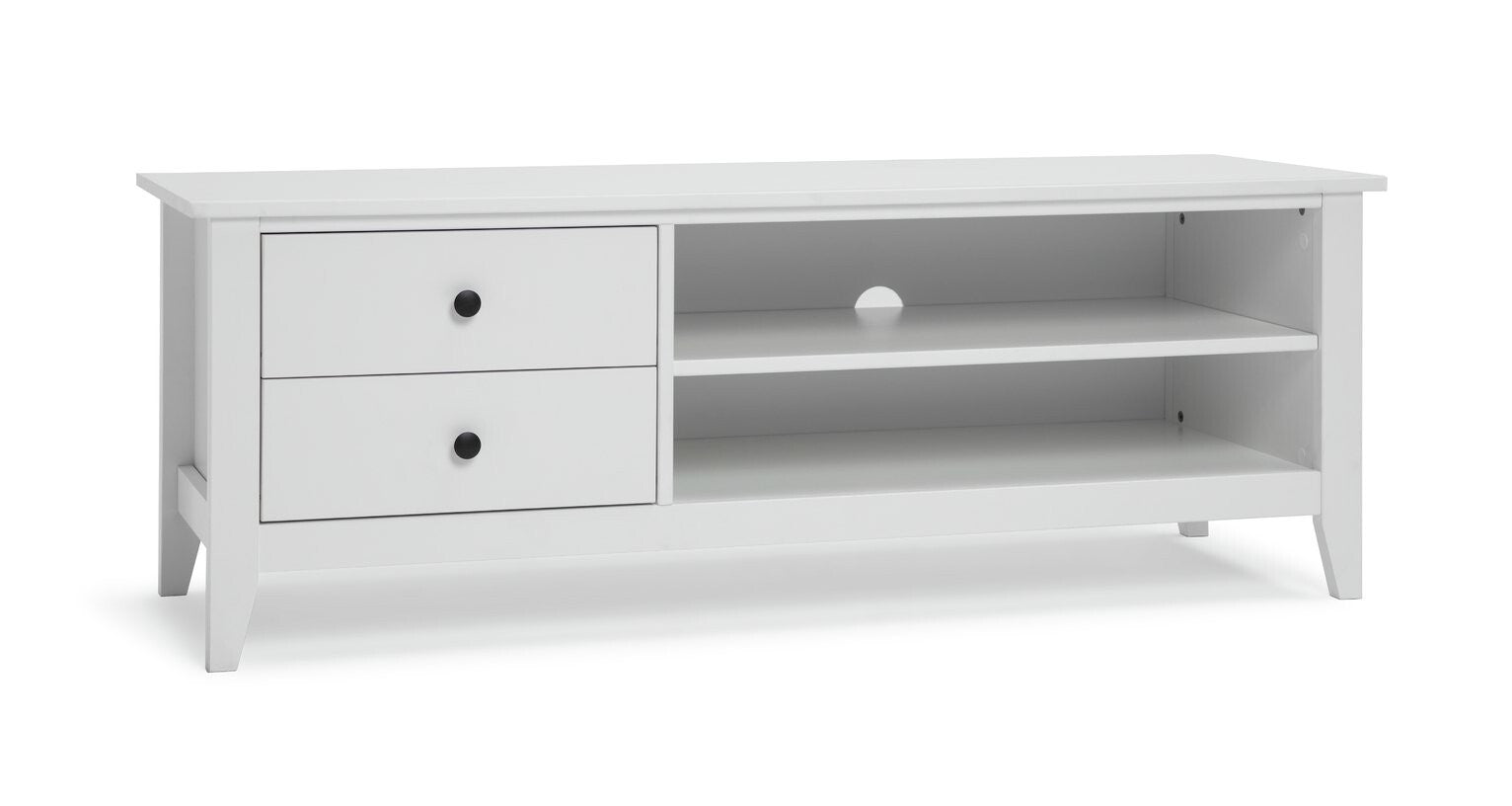 Habitat Minato 2 Drawer TV Unit White | Modern Shaker Style Media Stand Storage