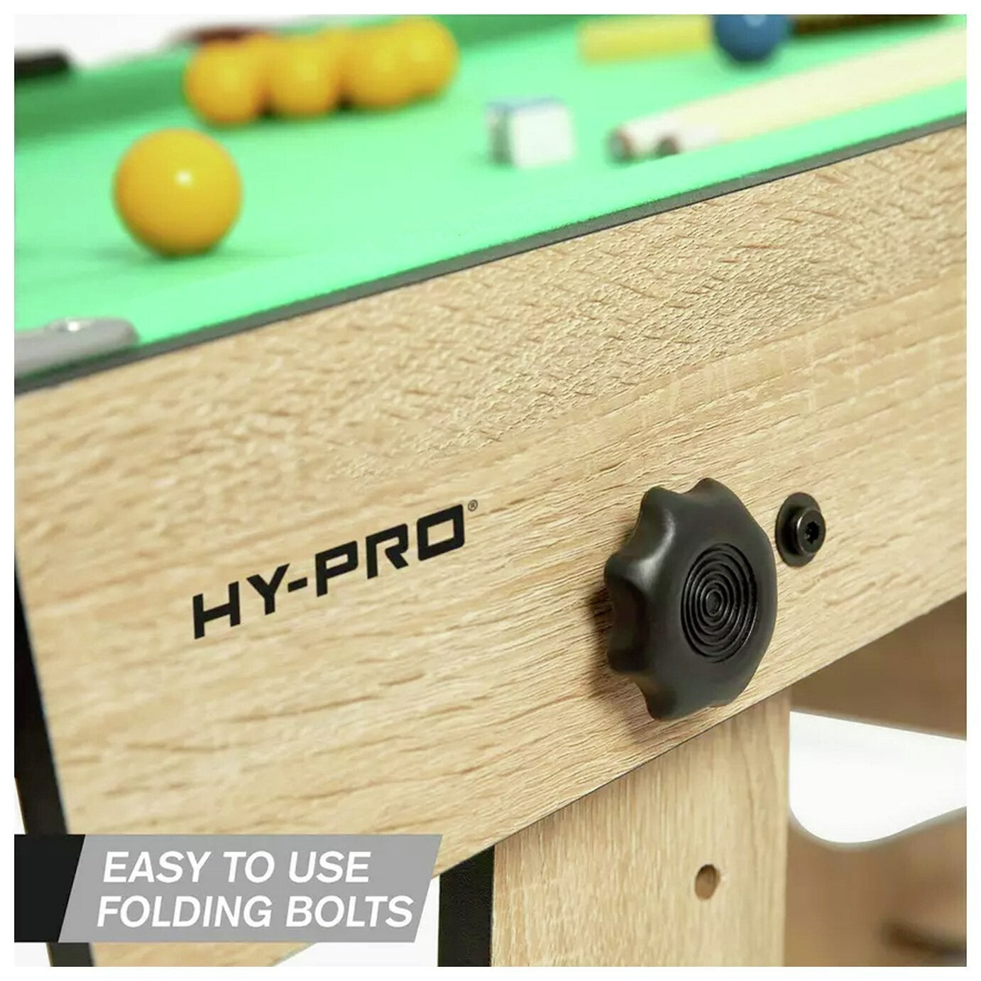 Hy-Pro 6ft Folding Snooker and Pool Table - Oak
