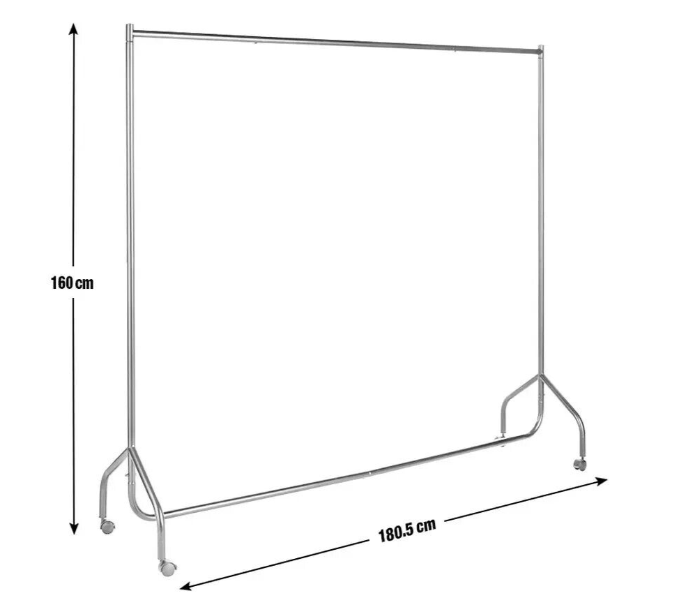 Heavy Duty 6ft Wide Clothes Rail - Black