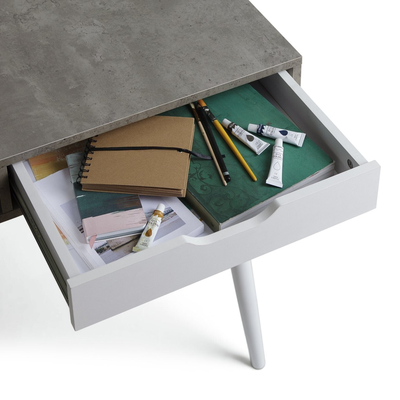 Habitat Concrete Style Office Desk - Grey ( B Grade 20878 )