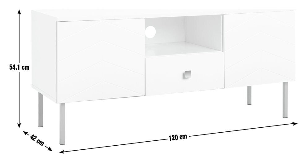 Home Kyler 2 Door 1 Drawer TV Unit - White