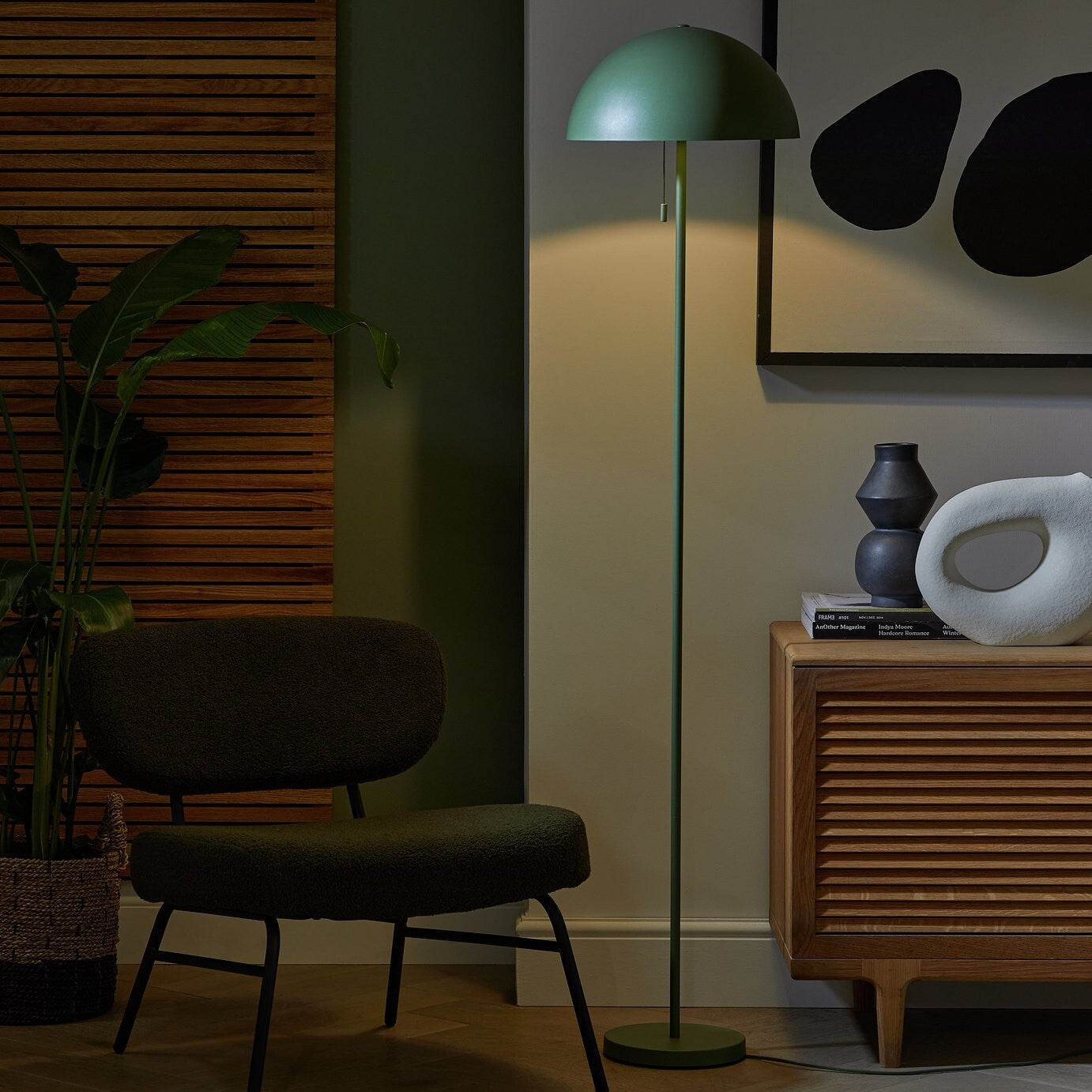 Habitat Modern Mushroom Floor Lamp - Green | Classic Stylish Living Room Bedroom