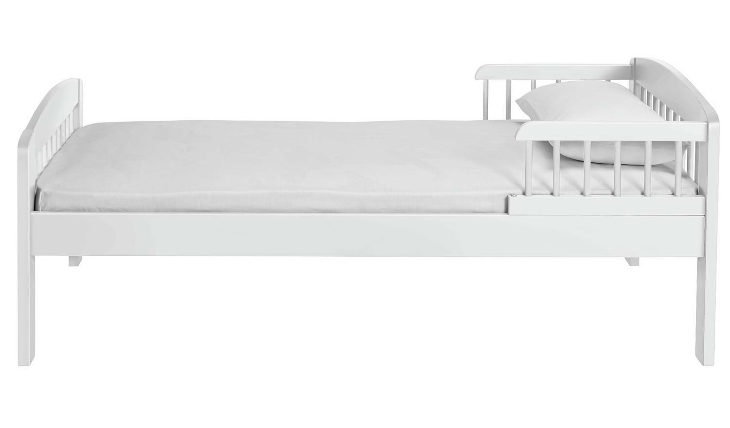 Home Jesse Toddler Bed Frame - White | Sturdy Safe Kids Bed for Nursery Bedroom