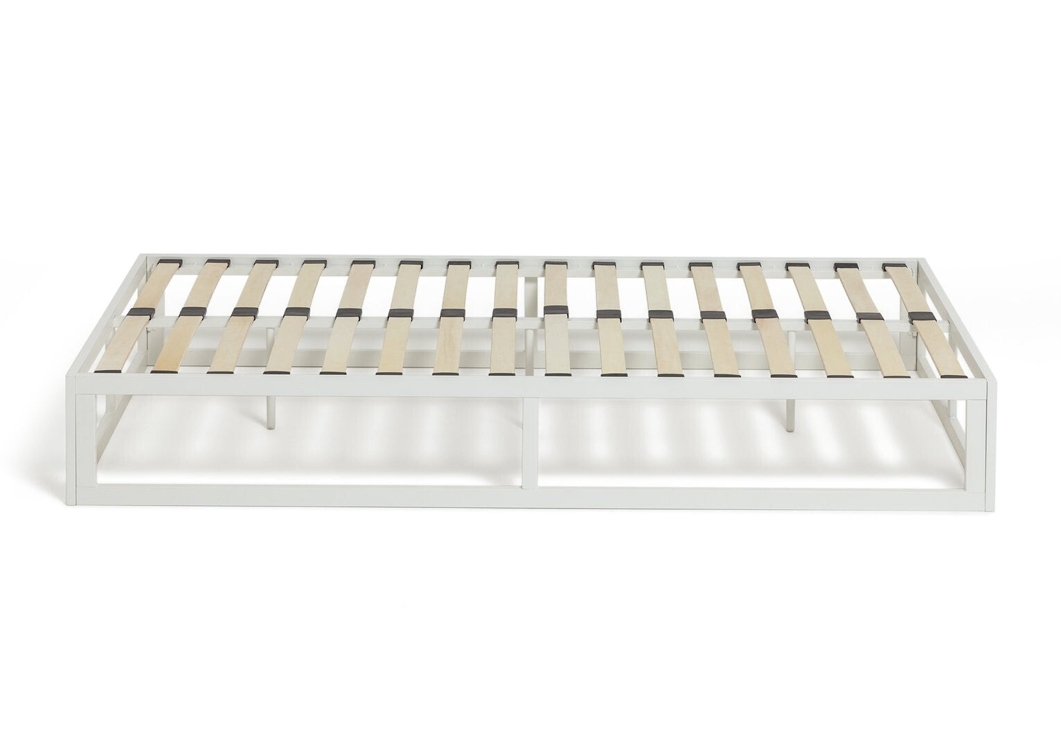 Platform Single Metal Bed Frame - White
