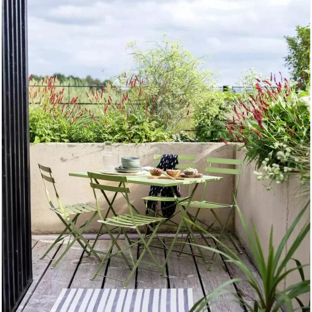 Habitat Eve 4 Folding Metal Garden Chairs - Light Green