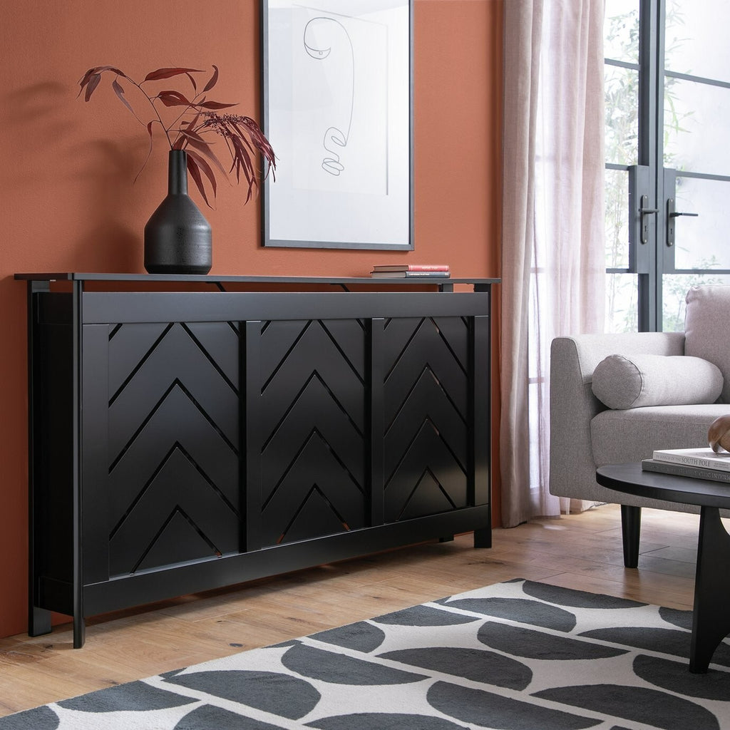 Habitat Chevron Large Radiator Cover - Black