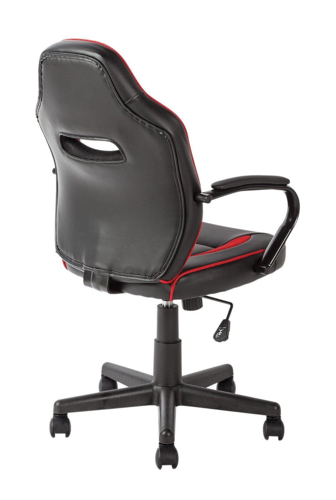Faux Leather Mid Back Gaming Chair - Red & Black