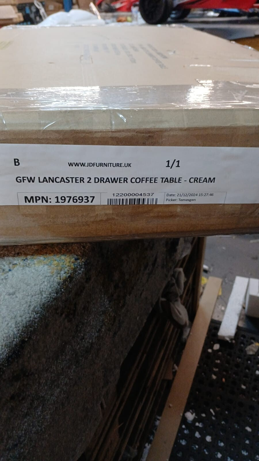 GFW Lancaster 2 Drawer Coffee Table - Cream ( B Grade 38138 )