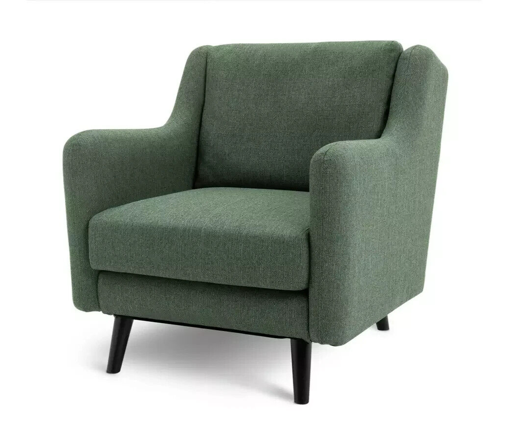 Morris Self Assembly Fabric Armchair - Green