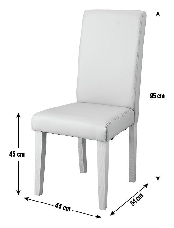 Pair of Midback Dining Chairs - Cream