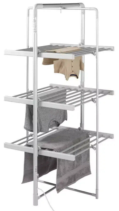 3 Tier Heated Clothes Horse Airer Foldable Electric Dryer Clotheshorse NO COVER