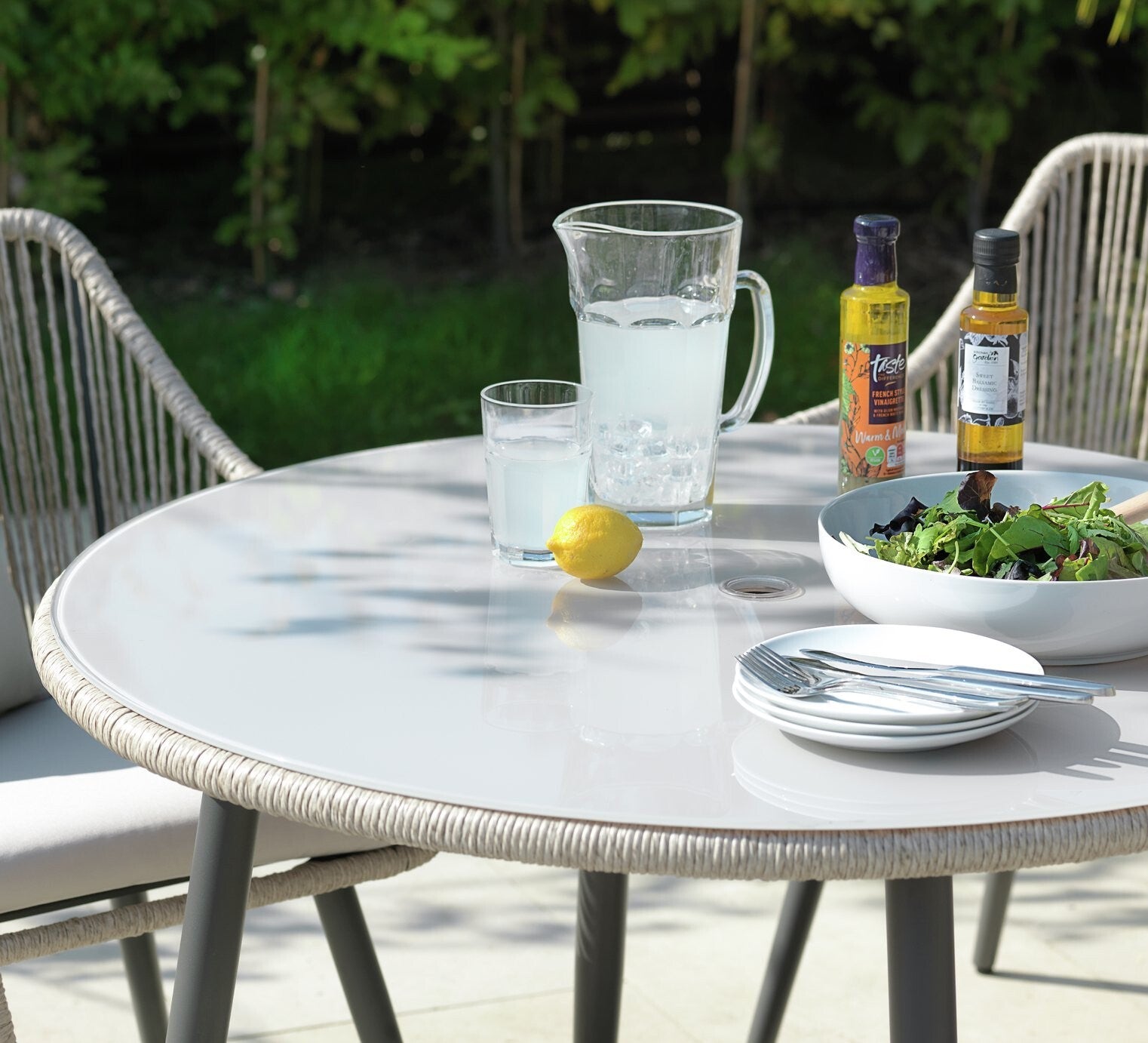 Malta 4 Seater Rattan Effect Dining Table - Natural (ONLY TABLE)