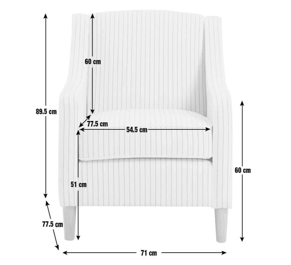 Habitat Dorian Fabric Accent Chair - Black & White