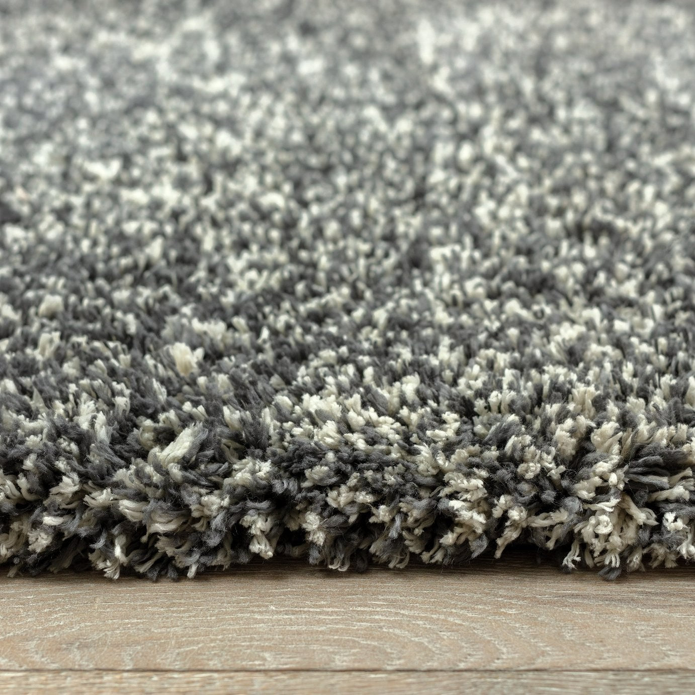 Cosy Grey Marl Shaggy Rug - 230x160cm | Large Grey Shaggy Carpet