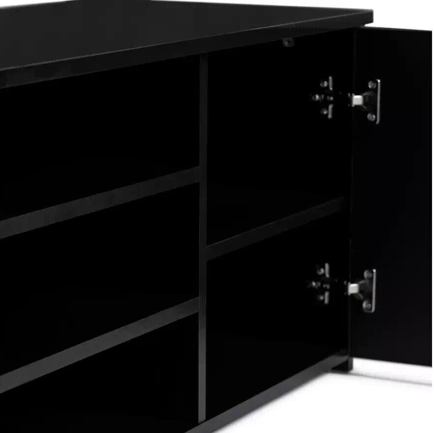 Habitat Home Hayward 2 Door Small TV Unit - Black Gloss | Entertainment Storage