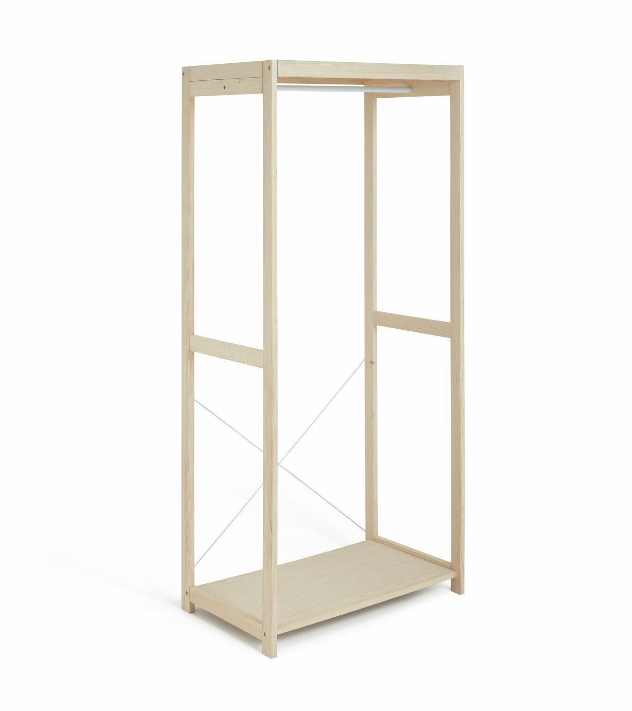 Habitat Flicka Open Single Rail Wardrobe - Pine | Clothes Rack, Hanging Rail, Sl