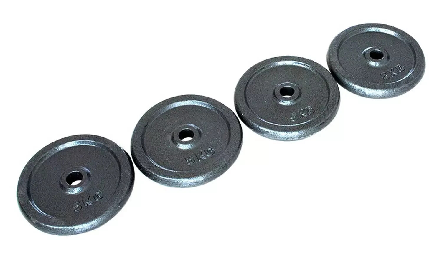 20kg Weight Plates Set For Dumbbells & Barbell 1 Inch (4 x 5kg) Cast Iron Discs