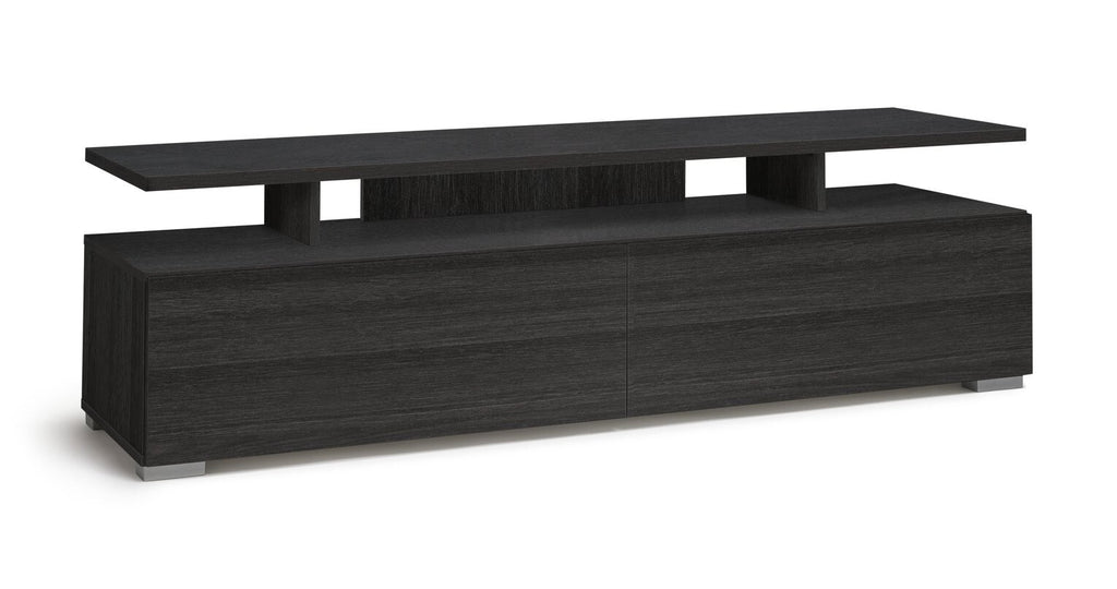 Habitat Floating Top TV Unit - Black & Brown | Media Stand with Storage Shelves