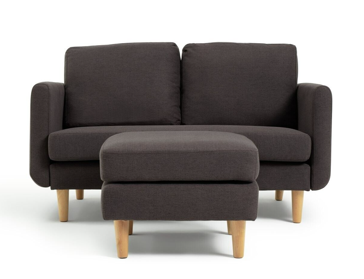 Habitat Remi Fabric 2 Seater Chaise Sofa in a box - Charcoal