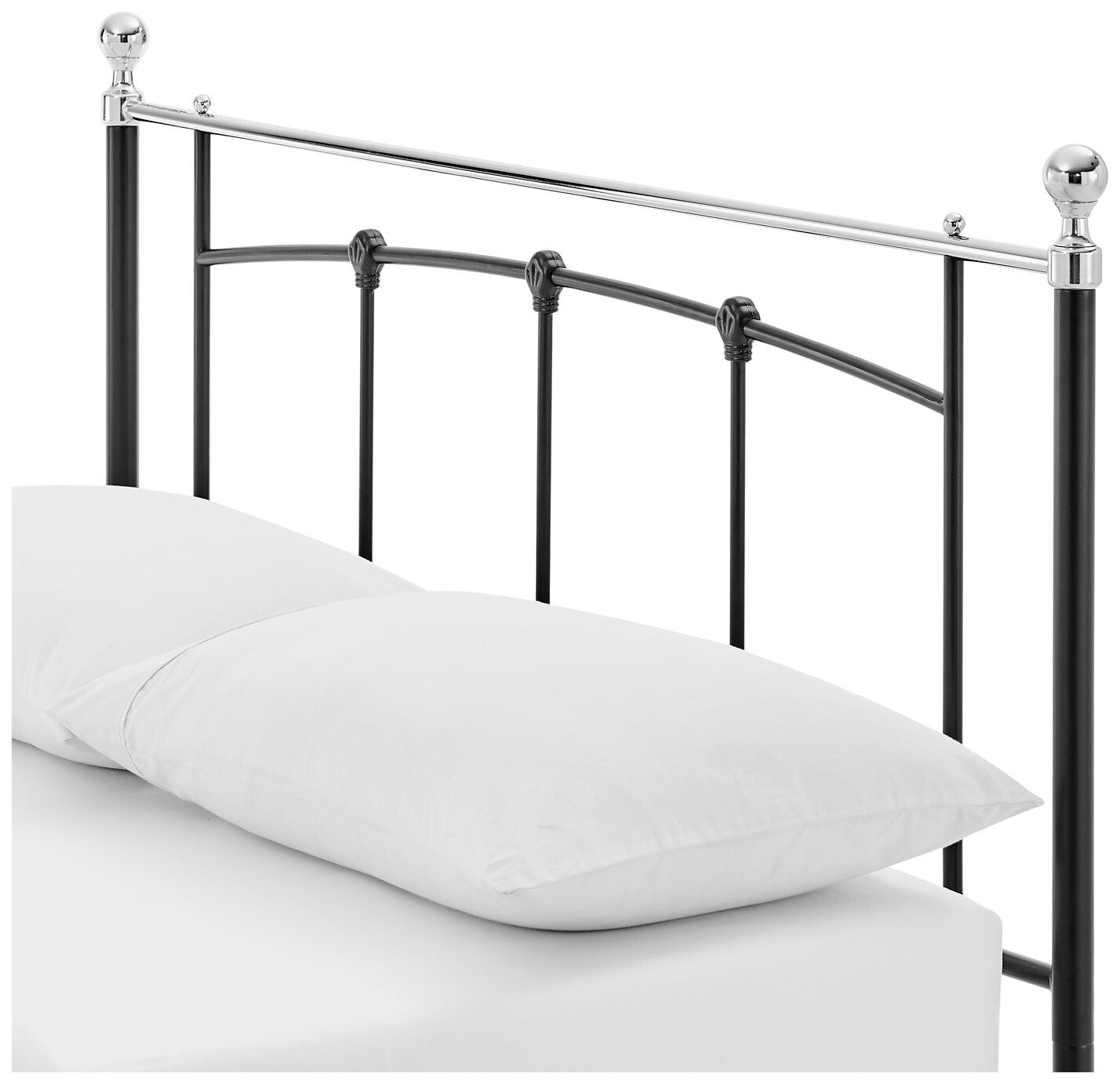 Yani Small Double Metal Bed Frame - Black | Classic Curved Design