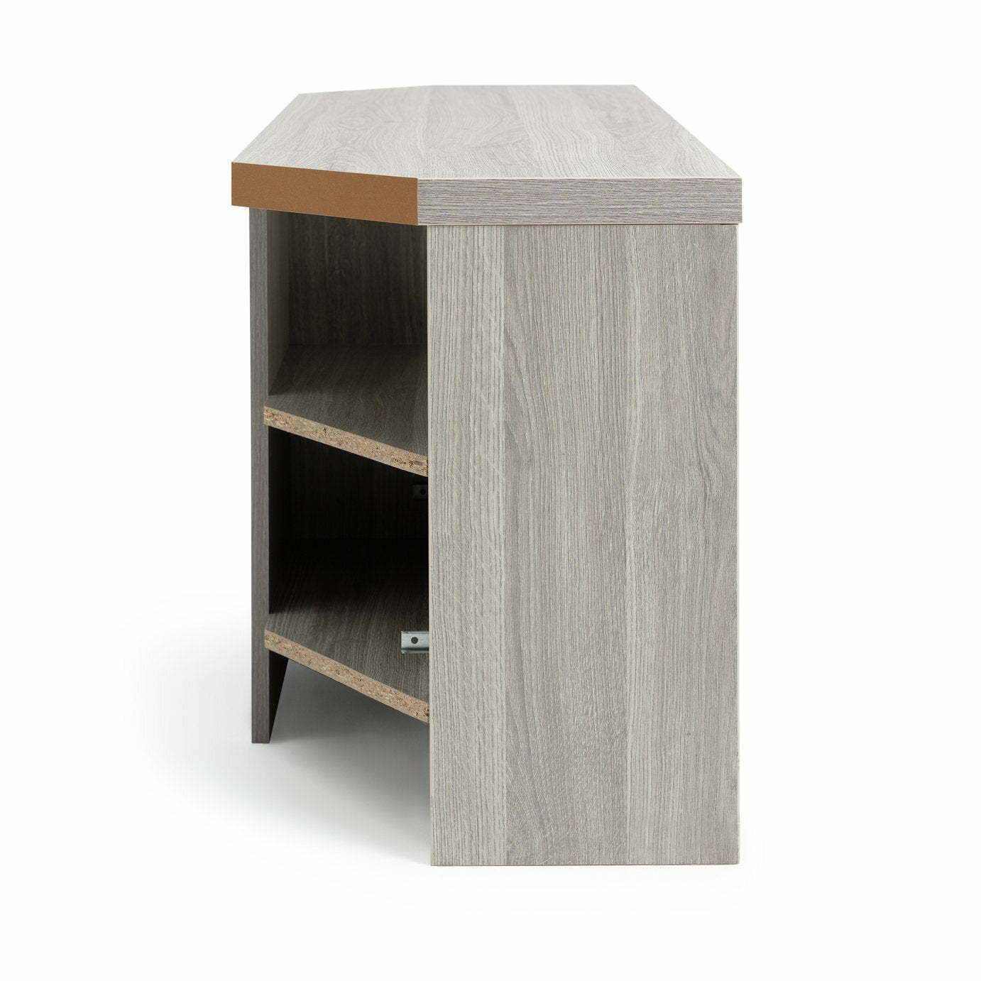 Home Venice 2 Drawer Large Corner TV Unit Grey | Modern Entertainment Furniture