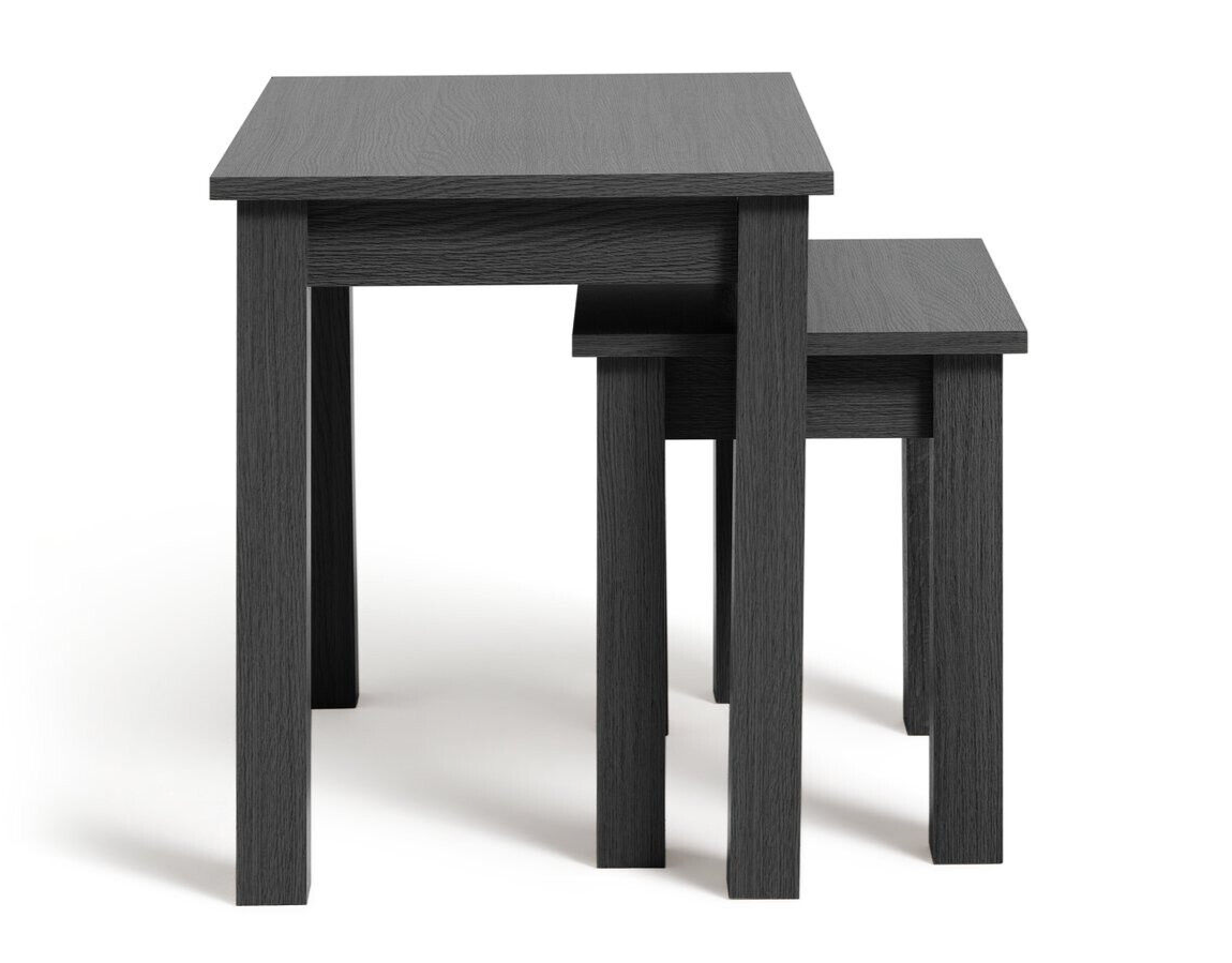 Nest of 2 Tables Black | Modern Side Tables Living Room Furniture