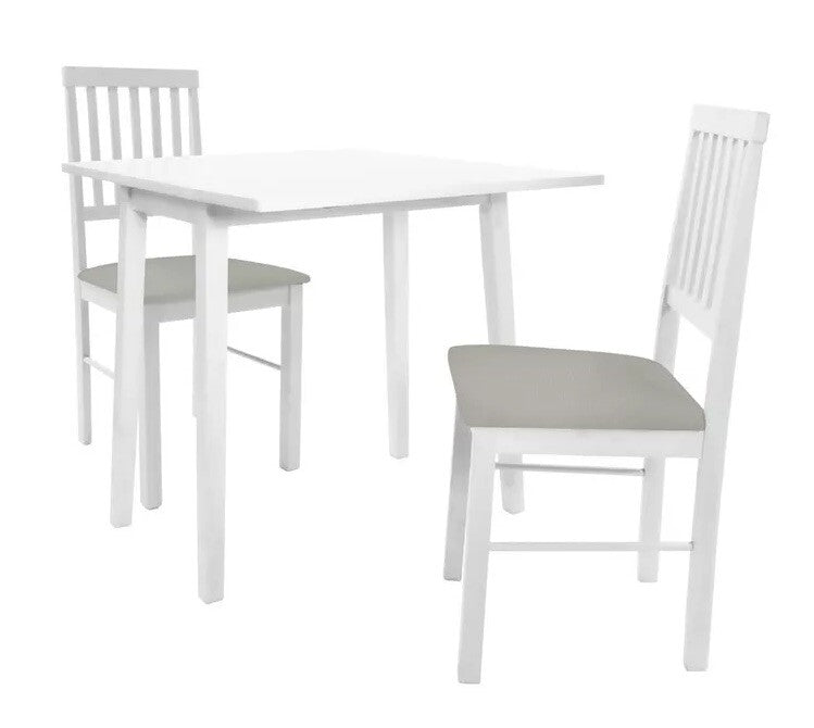 Kendal Solid Wood Extending Table & 2 White Chair ( B Grade 40059 - 40063 )