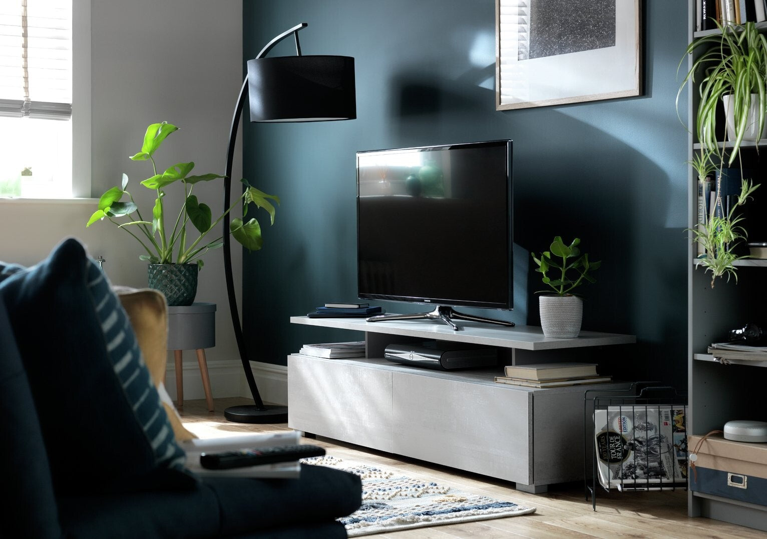 Habitat Floating Top TV Unit - White | Modern Stylish TV Stand Storage Living