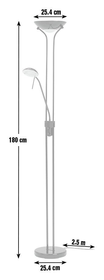 Father & Child Uplighter Floor Lamp Black | Adjustable Reading Light Modern Home