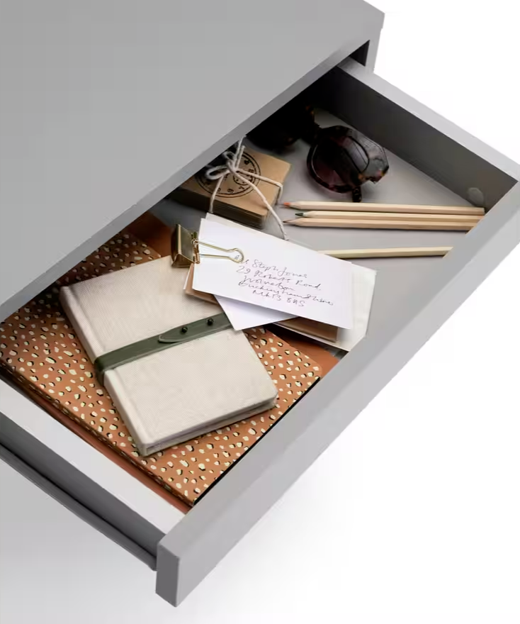 Pepper 2 Drawer Desk - Grey