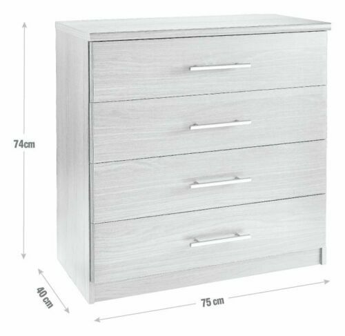 Home Normandy 4 Drawer Chest of Drawers White | Bedroom Storage Furniture Modern