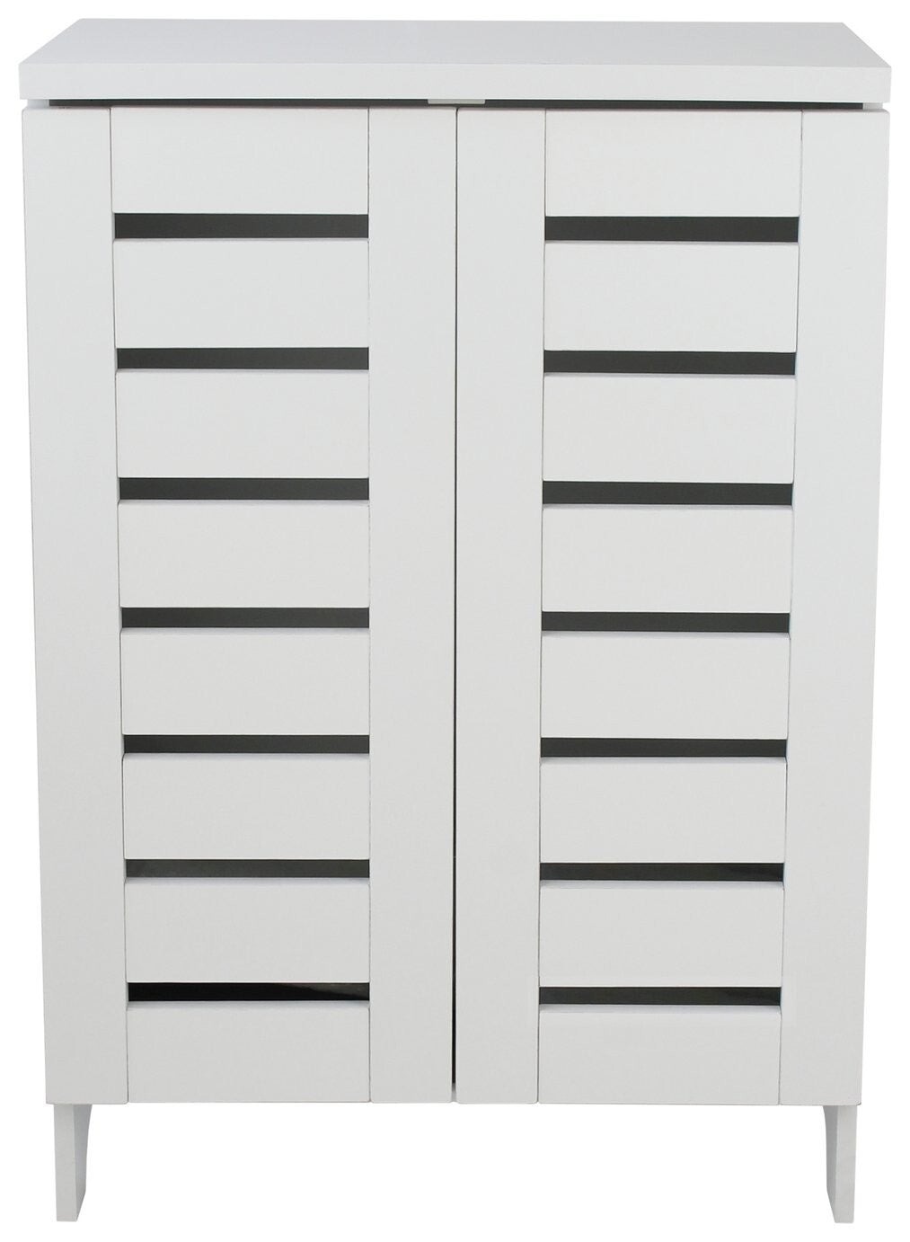 Slatted 2 Door Shoe Storage Cabinet - White ( B Grade 24988 )