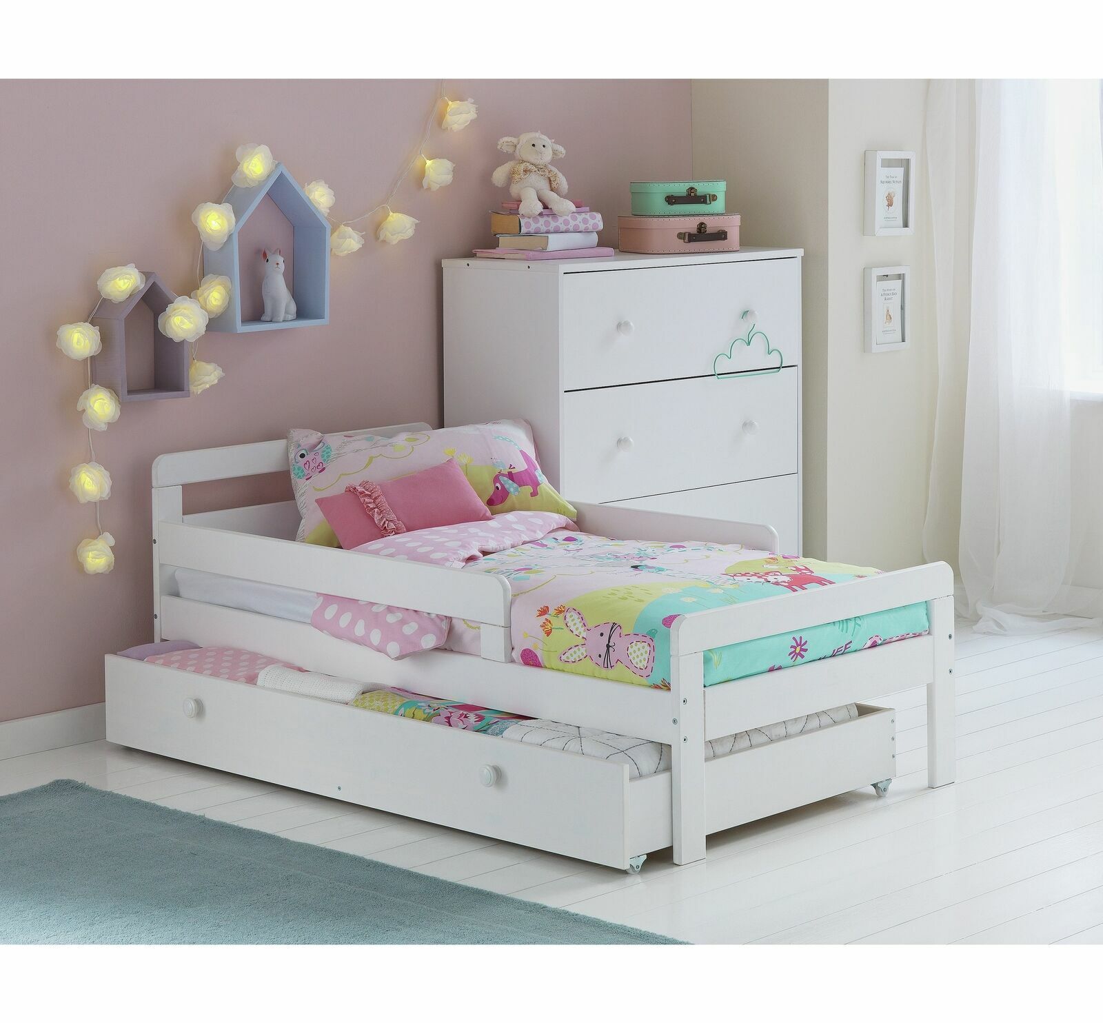 Habitat Ellis White Toddler Bed Frame with Storage | Kids Bedroom Storage Bed
