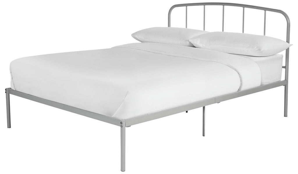 Freja Double Metal Bed Frame - Silver | Bedroom Furniture for Teen or Guest Room