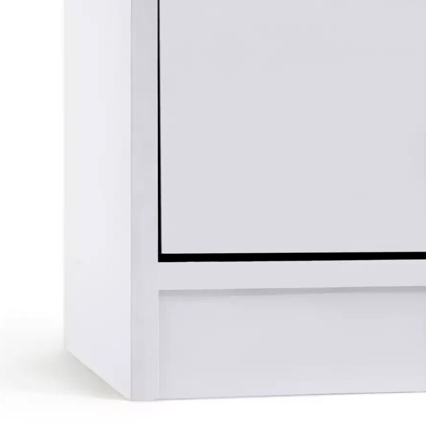 Maine 5 Shelf Bookcase With 2 Drawers Storage Unit Display Cabinet - White