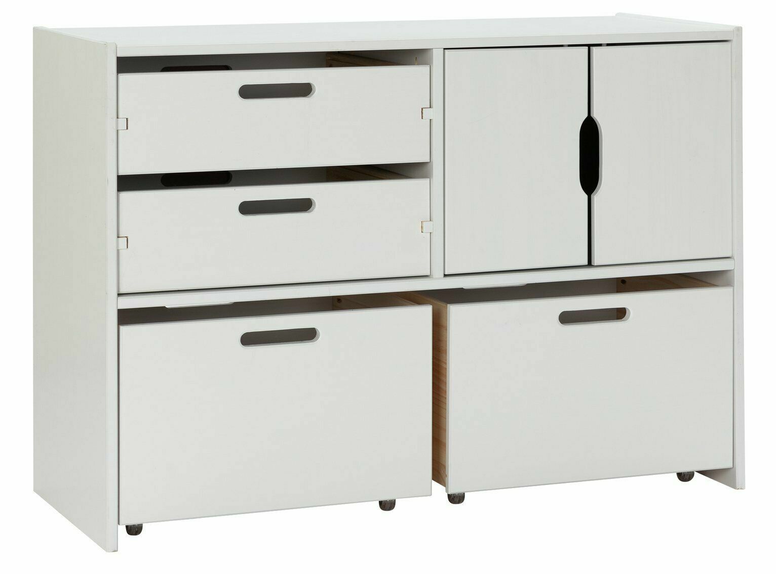 Habitat Kids Rico Double Solid Pine Storage Toy Box White Wood Work Space