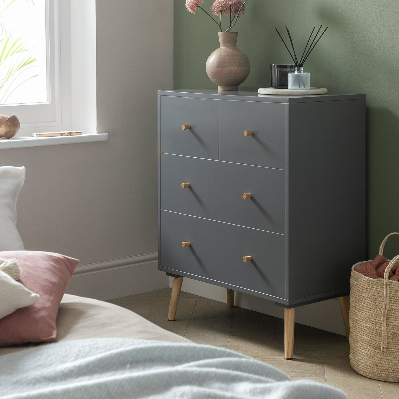 Habitat Otto 4 Drawer Chest - Grey | Bedroom Storage Organizer Dresser Cabinet