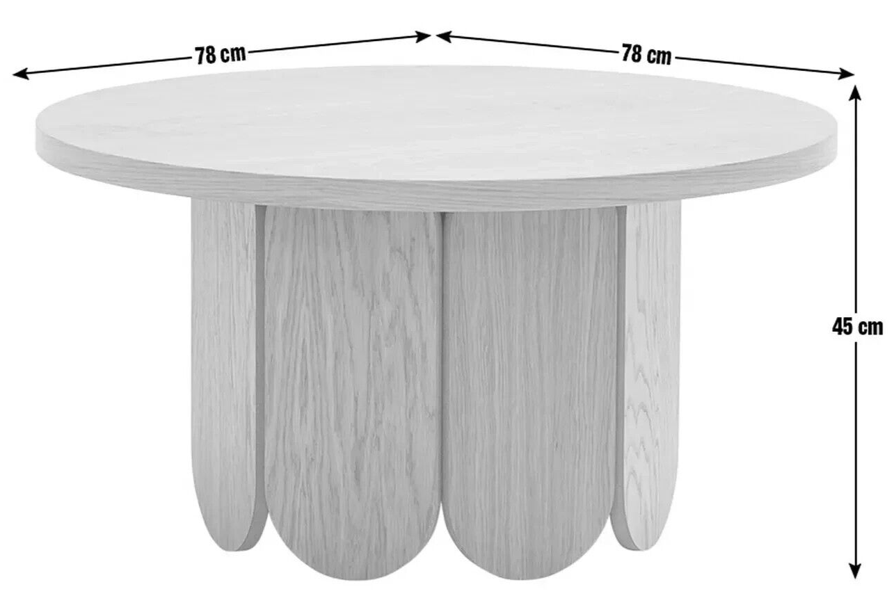Habitat Flora Round Coffee Table - Oak | Modern Living Room Table with Storage S