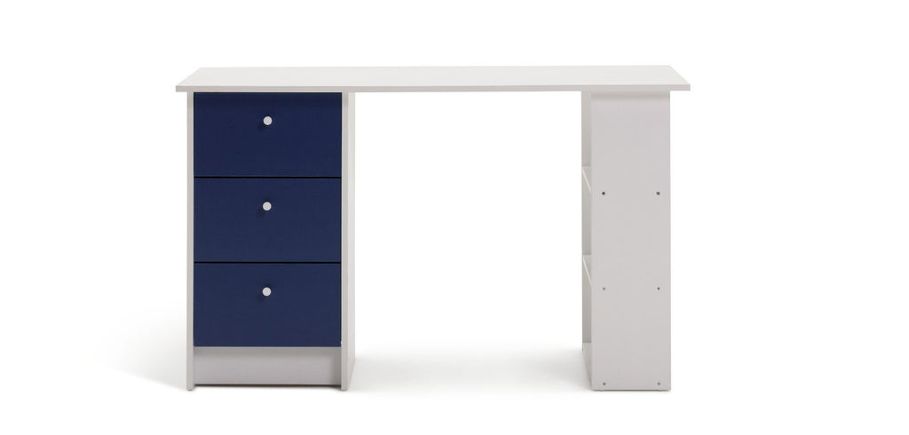Home Kids Malibu 3 Drawers Desk - Blue & White | Kids desk with storage