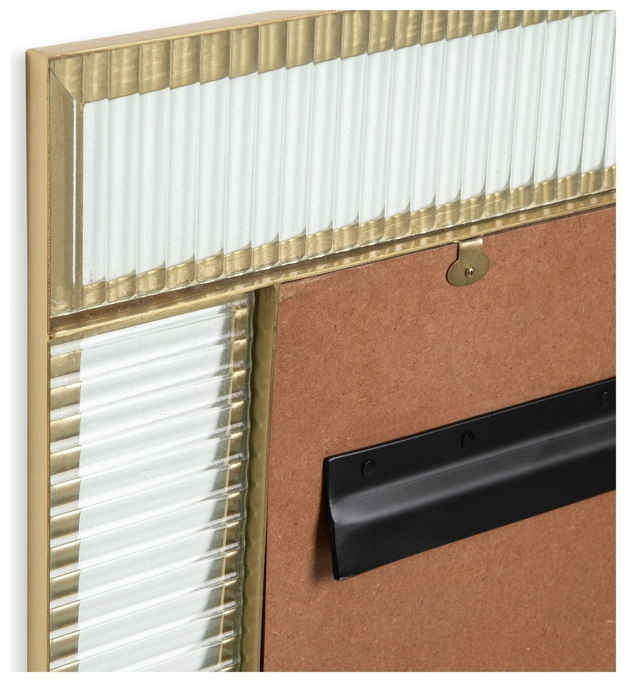 Habitat Glass & Brass Ribbed Wall Mirror - 140x60cm