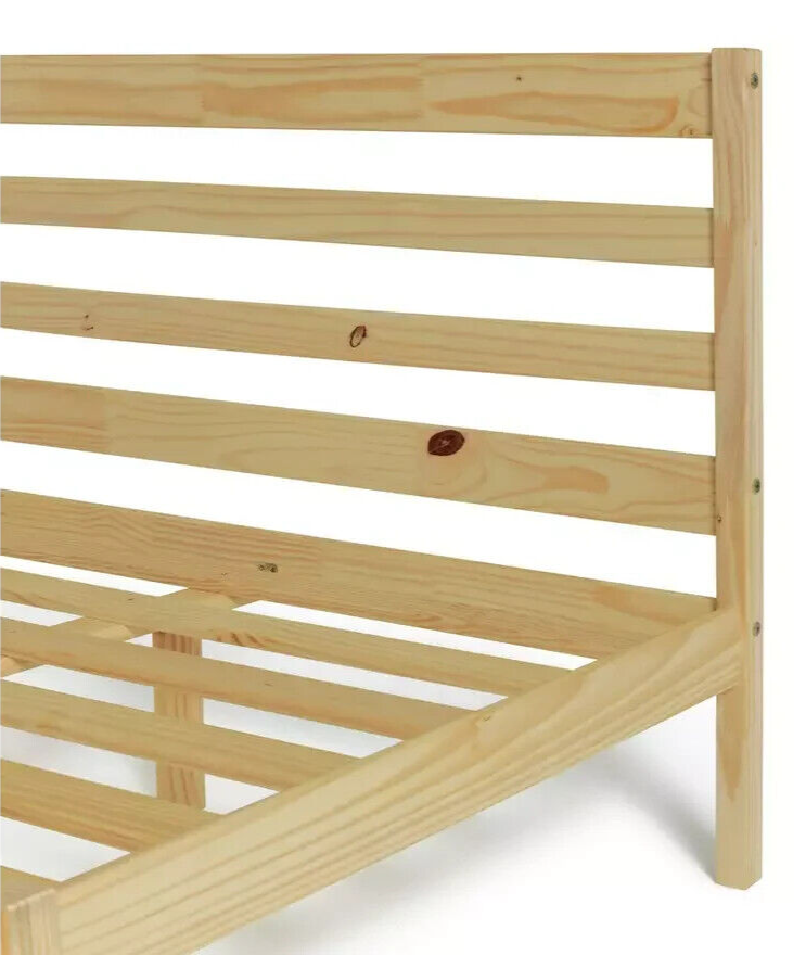 Home Kaycie Small Double Wooden Bed Frame - Pine | Sturdy Durable Furniture