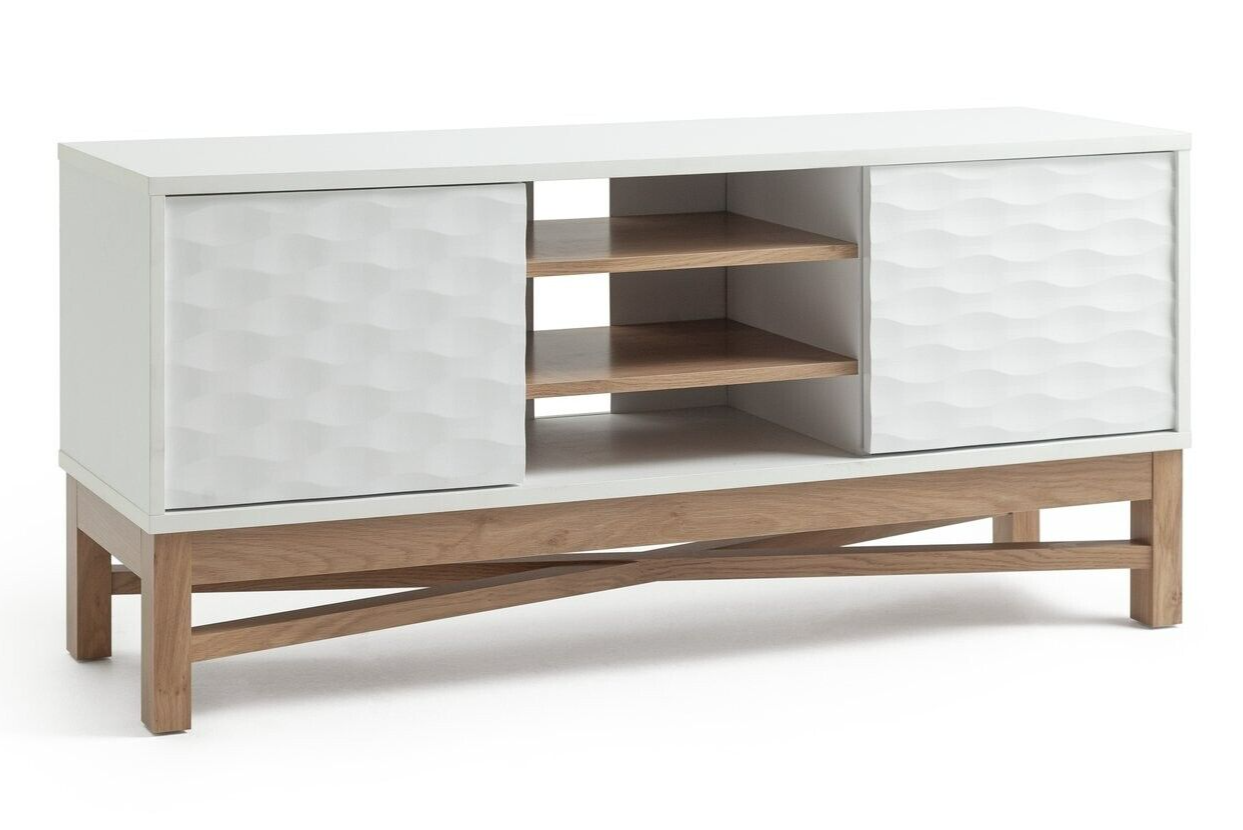 Habitat Zander Textured TV Unit - White & Oak Effect